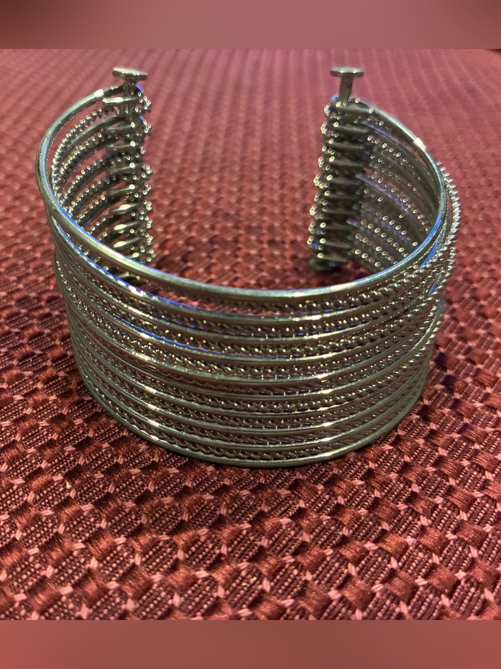Silver-Tone Multi-Row Cuff Bracelet